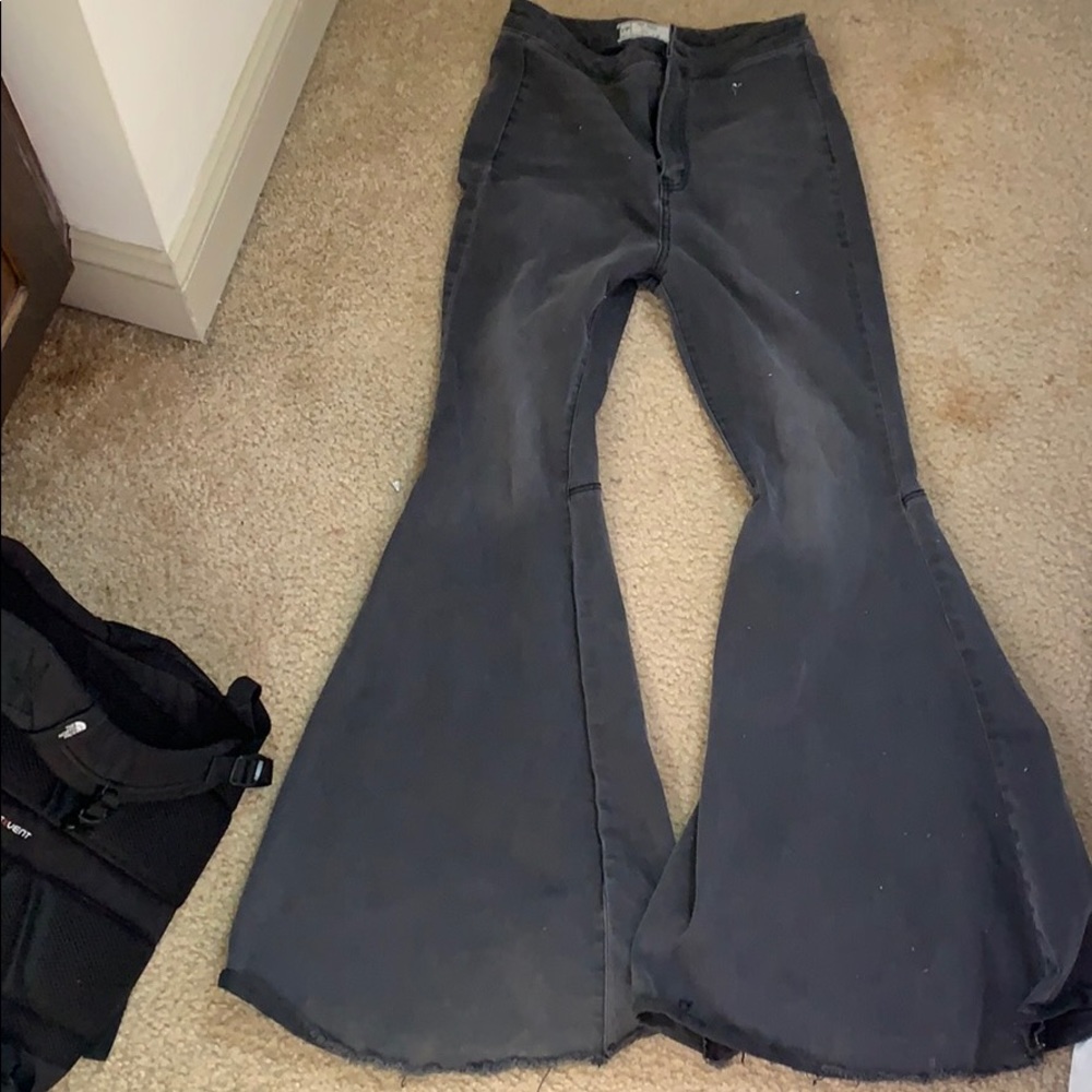 Free people float on flare black jeans